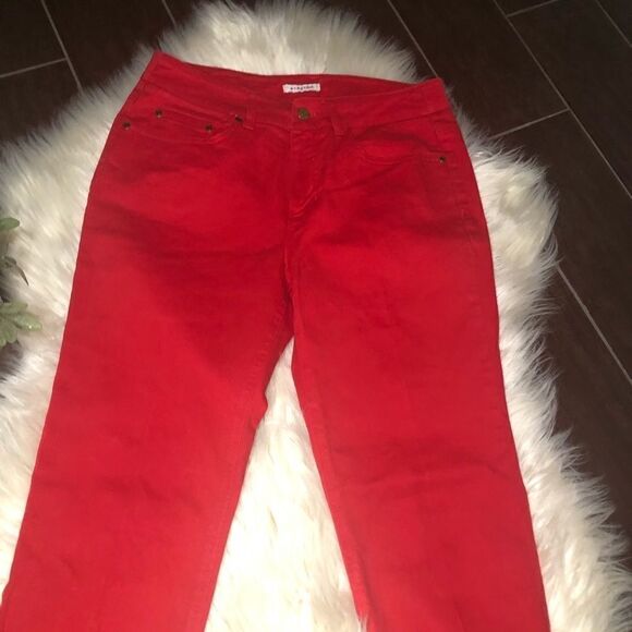 Jones New York sports red crop denim sz 8 - Picture 2 of 8